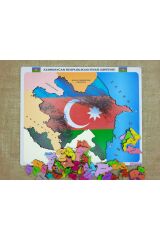 AZERBAYCAN HARİTASI AHŞAP PUZZLE