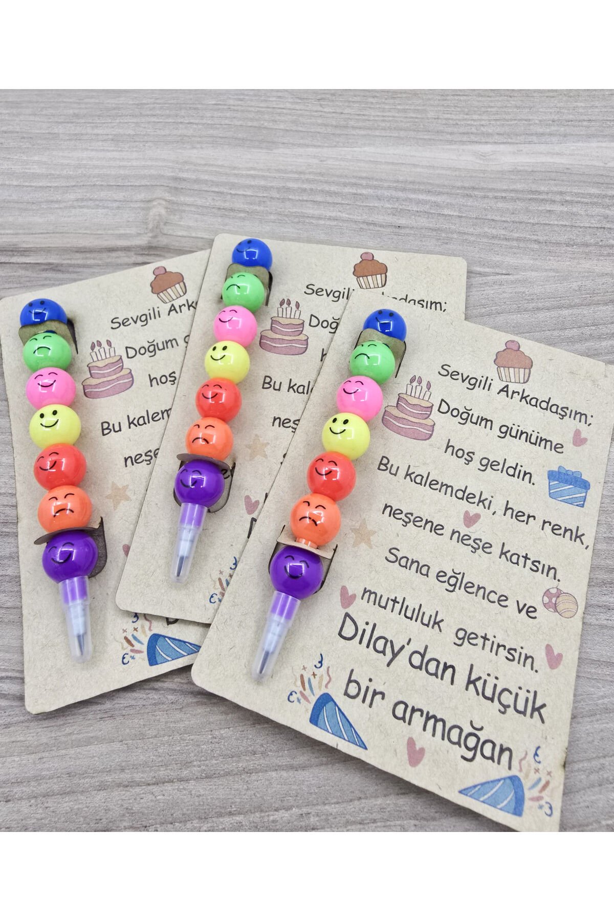 Kişiye Özel Doğum Günü Arkadaş Hediyesi Emoji Yumurtlayan Renkli Emojili Kalem