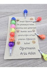Kişiye Özel Öğrenci Karne Hediyesi Emoji Yumurtlayan Renkli Kalem