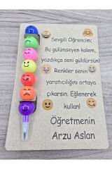 Kişiye Özel Öğrenci Karne Hediyesi Emoji Yumurtlayan Renkli Kalem