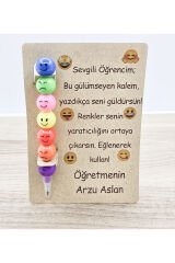 Kişiye Özel Öğrenci Karne Hediyesi Emoji Yumurtlayan Renkli Kalem