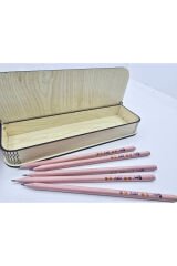 Kişiye Özel 5 ADET Kurşun Kalem, Kalemlik Hediyeli