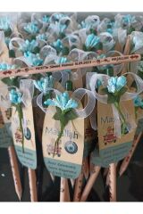 Kişiye Özel Sünnet Hediyesi Mavi 20 adet Tohumlu Kalem