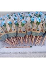 Kişiye Özel Sünnet Hediyesi Mavi 20 adet Tohumlu Kalem