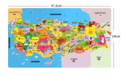 Ahşap Türkiye Haritası Puzzle - Öğrenci Doğum Günü Hediye Eğitici Yapboz Montessori Çocuk Oyuncak